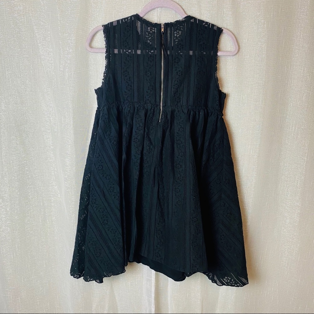 Free People black flowy lace high neck tank ~S - Picture 4 of 7